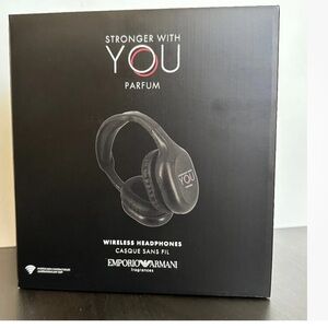 Emporio Armani Stronger With You Wireless Headphones-Black-New In Box 🖤🎧🎵